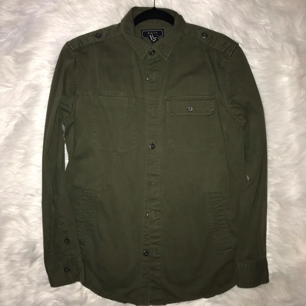 Olive green long sleeve shirt by Forever21